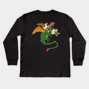 Unicorn T-rex Dinosaur Dragon Gift Kids Long Sleeve T-Shirt